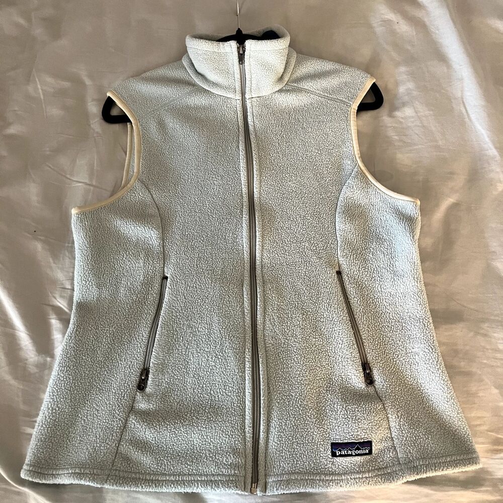 Patagonia Synchilla Vest Sky Blue Jacket Fleece Womens Size Large Full Zip